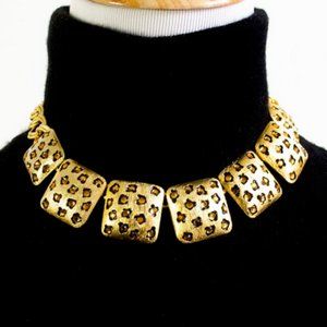 Read the listing! Vintage Leopard Print Gold Vermeil Necklace